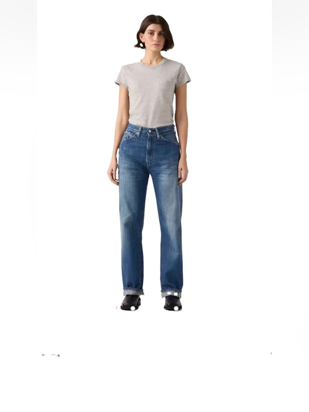 Sz27 Women’s LEVIS 701 {LVC 1950s Vintage Style} Blue Denim Jeans Straight High